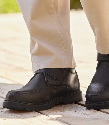 Leren boots met klittenband