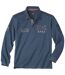 Men's Blue Jersey Polo Shirt-5