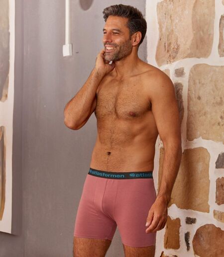 Set van 3 effen stretchboxershorts Atlas For Men