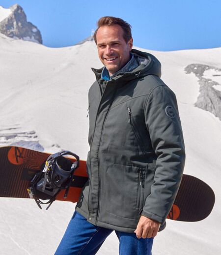 Men's Grey Water-Repellent Softshell Parka