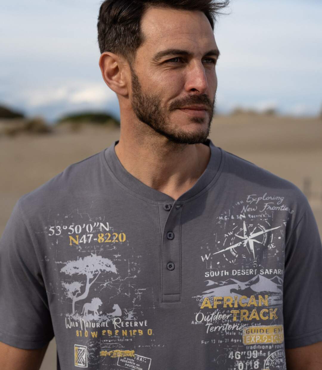 Sada 3 triček African Track s knoflíčkovým zapínáním u krku-4