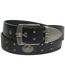 Men's Black Studded Split Leather Belt-1