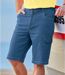 Pack of 2 Men's Stretchy Denim Shorts - Blue Black-3