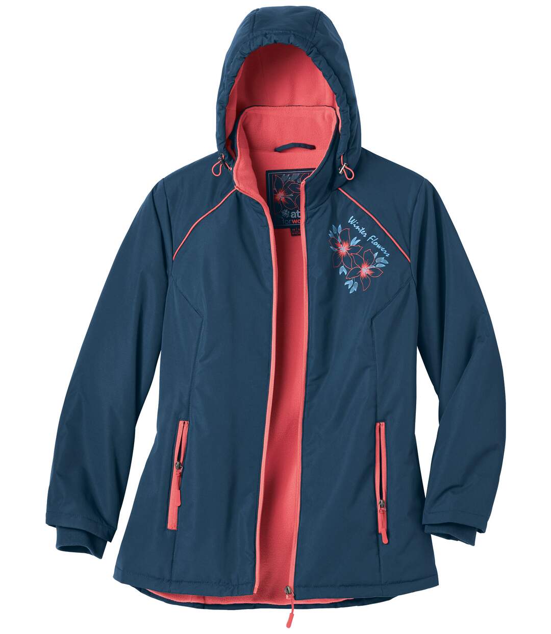 Women's Navy Fleece-Lined Ski Jacket - Water-Repellent-4