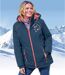 Women's Navy Fleece-Lined Ski Jacket - Water-Repellent-1