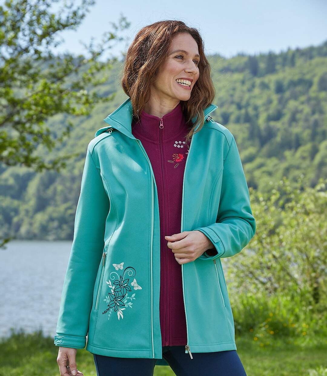 Fleecegefütterte Softshell-Jacke mit Kapuze-4