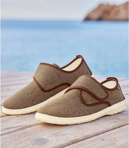 Mocassins Scratchés Toile Chinée Estivale