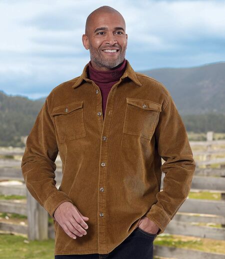 Men's Camel Corduroy Overshirt