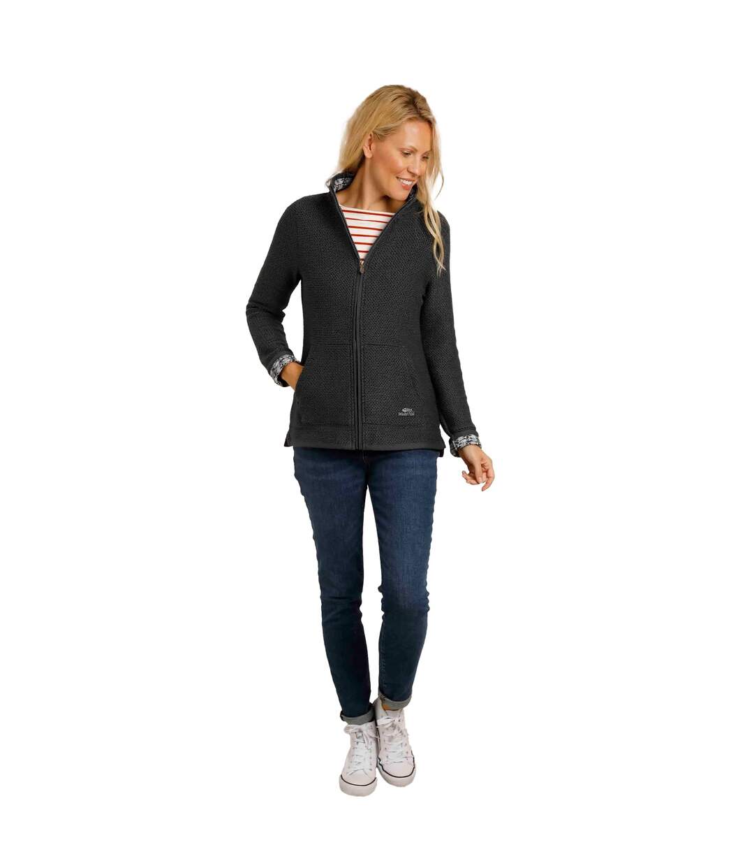 Womens/ladies Sontee Macaroni Eco Friendly Jacket Navy Weird Fish-3
