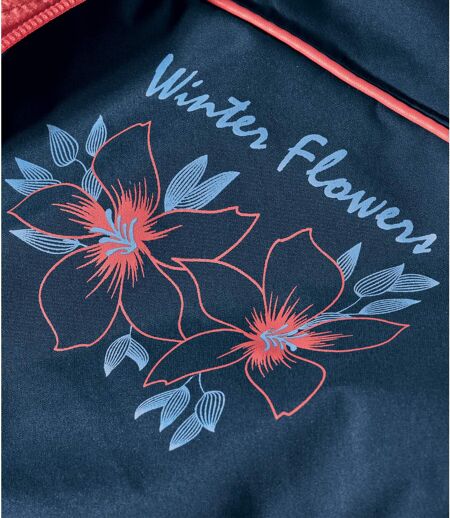 Women's Navy Fleece-Lined Ski Jacket - Water-Repellent