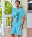 Pyjashort Col Rond Bleu-2