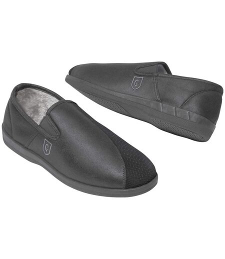 Chaussons Homme Bi-Matière Doublés Polaire
