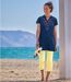 7/8-Treggings aus gelbem Stretch-Twill-3