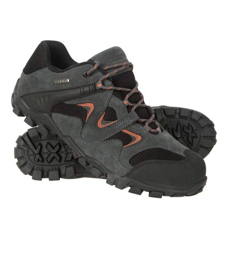 Mens Curlews Waterproof Suede Walking Shoes Dark Grey Mountain Warehouse