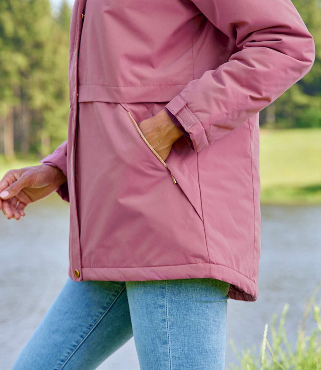 Women's Pink Hooded Parka-4