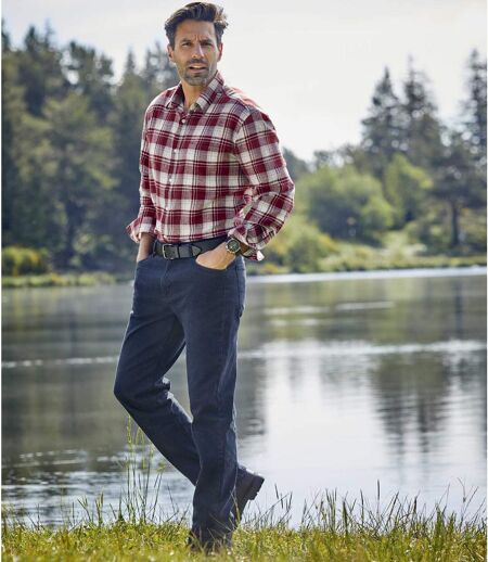 Donkerblauwe regular stretch jeans 