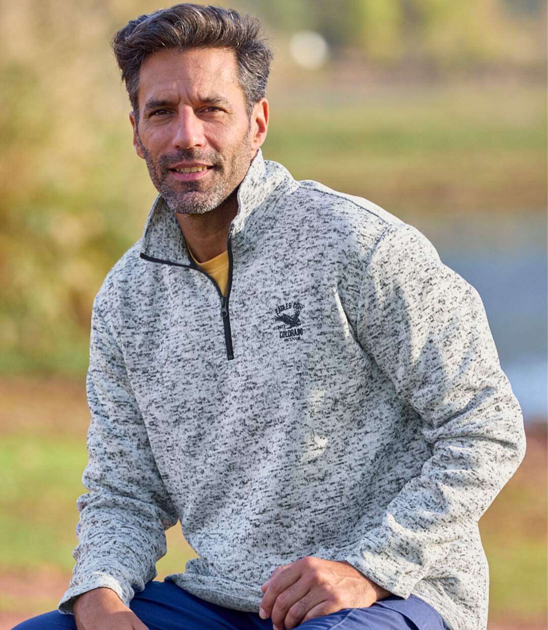 Pack of 2 Men's Fleece Jumpers - Grey Blue-5