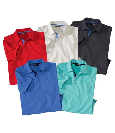 Lot de 5 Polos Unis Fantaisie 
