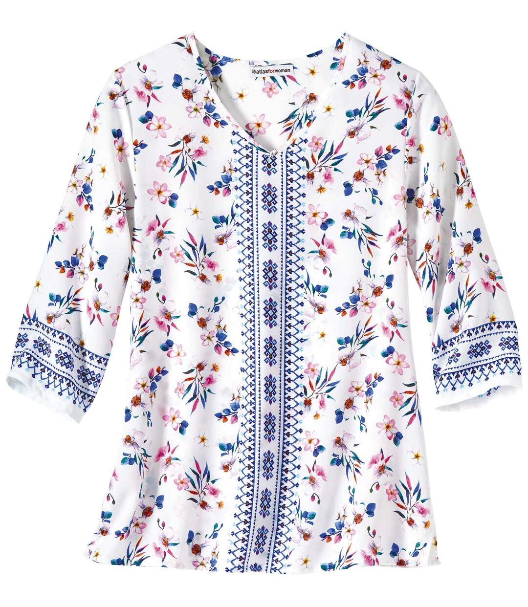 Blouse van crêpestof met bloemen-2