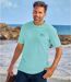 Pack of 4 Men's Cotton T-Shirts - Orange Turquoise Blue White-3