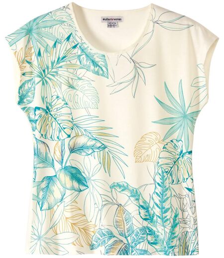 T-shirt met plantenprint