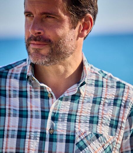 Men's White Checked Shirt