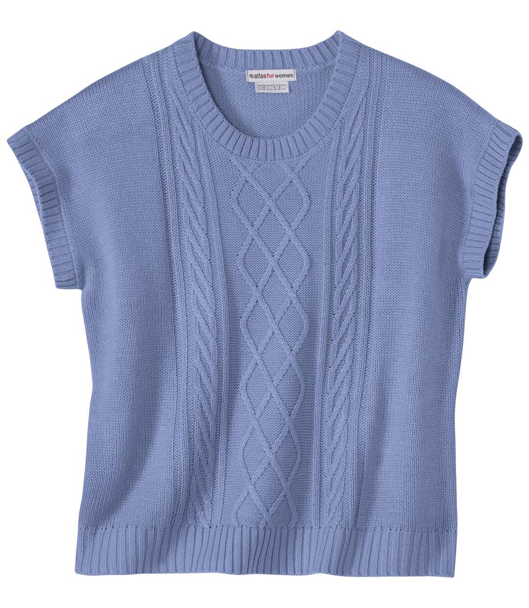 Women's Cable Knit Sleeveless Jumper - Lavender-3