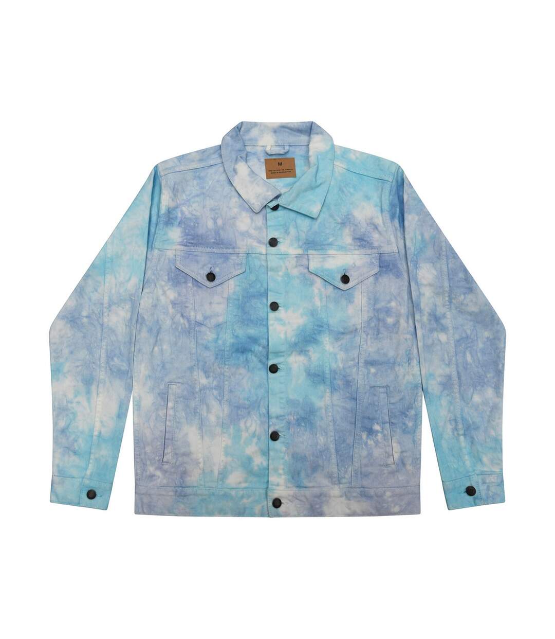 Unisex Adult Tie Dye Denim Jacket Lagoon Colortone-1