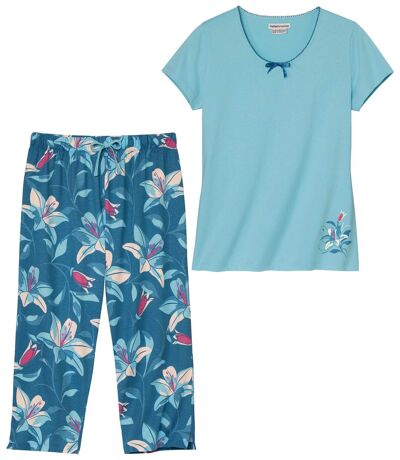 Pyjama en Coton Imprimé Lys