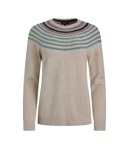 Womens/ladies Sinatra Patterned Knitted Jumper Ecru Weird Fish