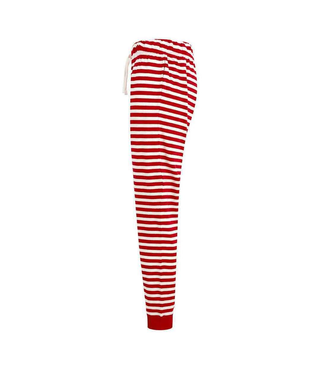 Pantalon De Détente Femme Rouge Blanc Skinni Fit-3