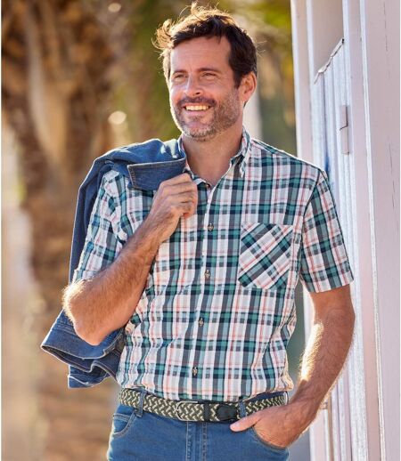 Men's White Checked Shirt