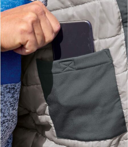 Men's Grey Water-Repellent Softshell Parka