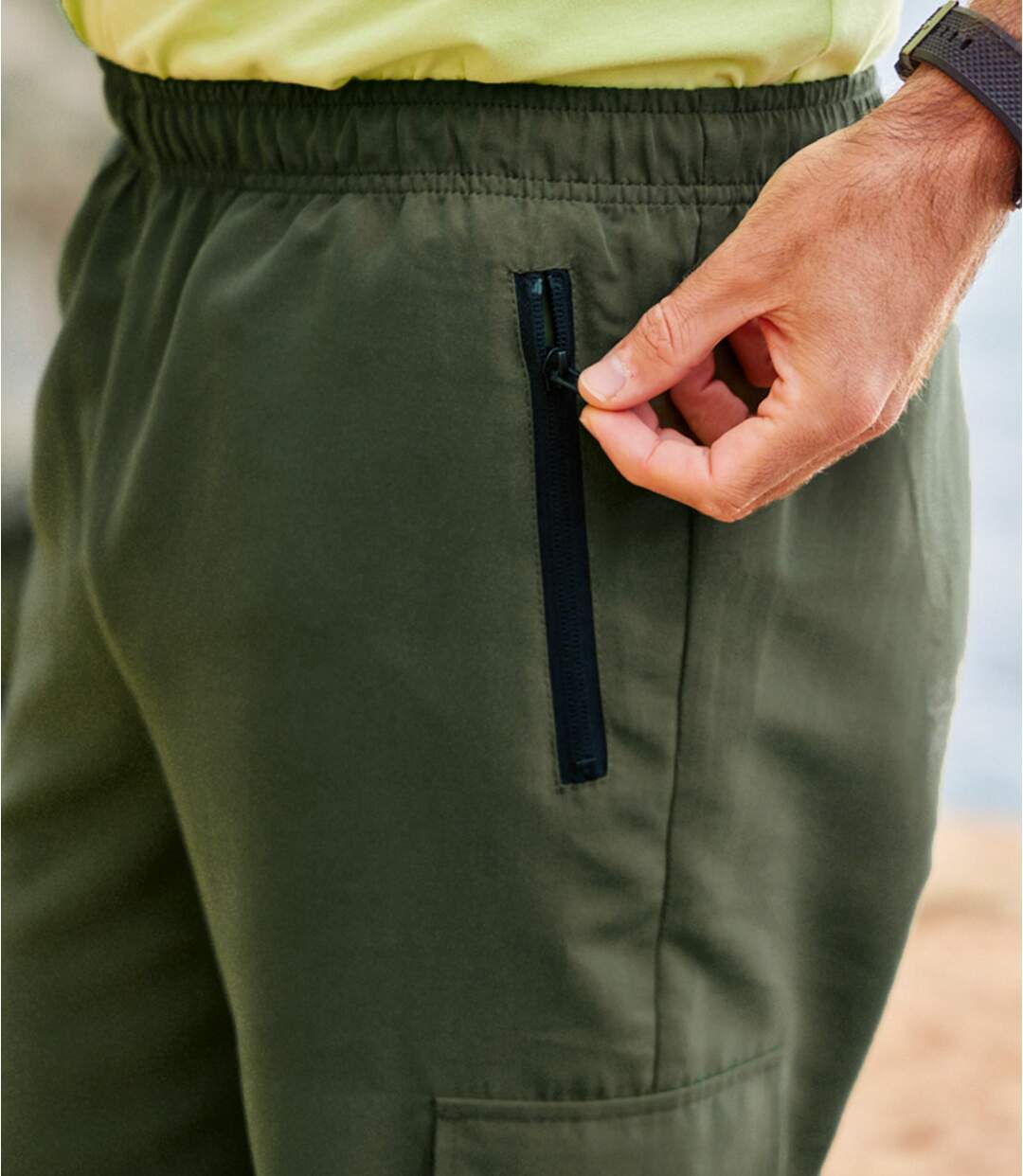 Kapsáčové outdoorové bermudy z mikrovlákna-4