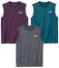 Pack of 3 Men's Mottled Vests - Purple Grey Blue-1