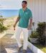 Men's Beige Casual Cargo Trousers - Elasticated Waistband-3