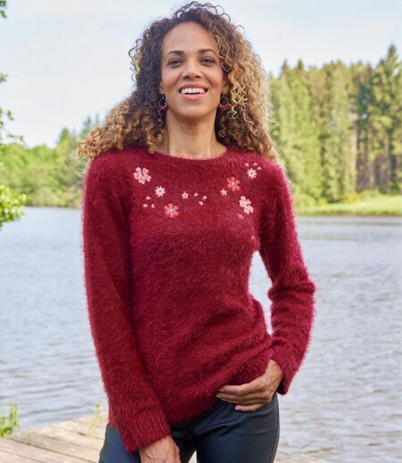 Strickpullover im Mohair-Look