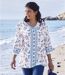 Blouse van crêpestof met bloemen-1
