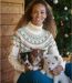 Strickpullover mit Rollkragen und Jacquardmuster-3